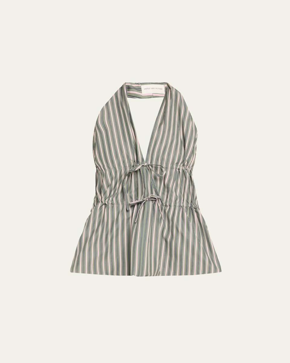 Ceana Striped Tie Halter Top
